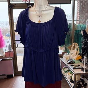 White Birch Royal Blue Women's Blouse